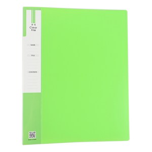 아임오피스 PP 클리어화일 A4 40매 7컬러 인덱스 기본형, 연두1개