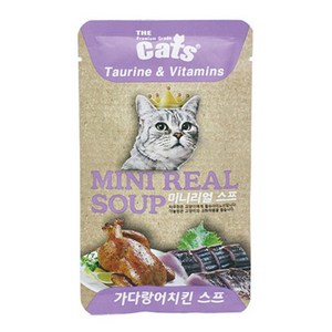 더캣츠 미니리얼 스프 파우치 고양이간식, 가다랑어치킨스프, 40g, 30개