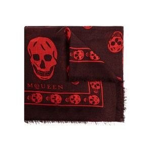알렉산더맥퀸 스컬 패턴 프린지 스카프