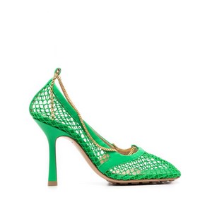 보테가 베네타 인터우븐 스퀘어 토 펌프스, Europe 39.5(KR 265), 그린계열