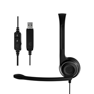 학습&업무용 USB 헤드셋 노이즈캔슬링 마이크 오래 착용 편안한 경량 EPOS PC8 USB 2년보증