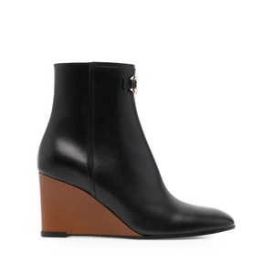 페라가모 웨지 힐 앵클 부츠 70mm, US 5.5(KR 230C (Slim)), 블랙계열