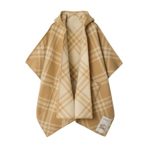 버버리 체크 후드 케이프