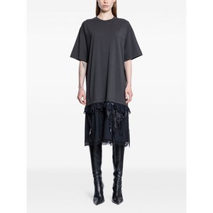 발렌시아가 레이스 티셔츠 미디 드레스