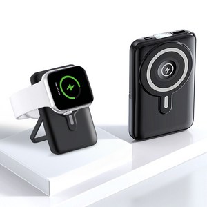 더존라이프 맥세이프 고속 무선 충전 보조배터리 대용량 10000mAh 애플워치 무선이어폰 동시 충전, 블랙