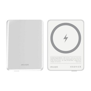 아이리버 IPB-M050 휴대용 맥세이프 15W 유무선 고속 동시 충전 5000mAh 마그네틱 무선 캠핑용 차박용 여행용 가정용 일체형 LED 잔량표시 작고 귀여운 경량 보조배터리