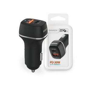 소소 바나다 차량용 고속 충전기 시거잭, BND-G30AC(블랙)
