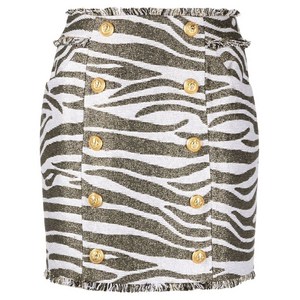 발망 지브라 프린트 하이웨이스트 미니 스커트