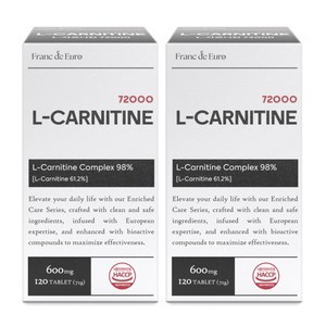 프랑드유로 L 카르니틴 72000 [순도 99.1%] 아르기닌, 120정, 2박스
