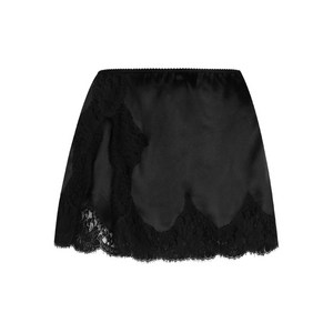 돌체앤가바나 레이스 트리밍 새틴 스커트, 브라운계열, Italy 40(KR 44)