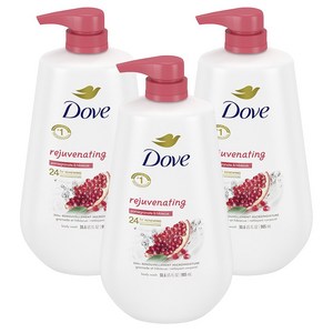 도브 너리싱 바디 워시 리쥬브네이팅 석류 & 히비스커스 티, 905ml, 3개