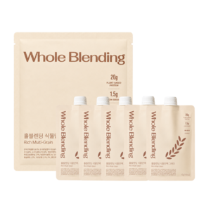 홀블렌딩 식물단백 파우치 그레인 단백질 쉐이크 (완두콩 무첨가제 단백질), 40g, 5개