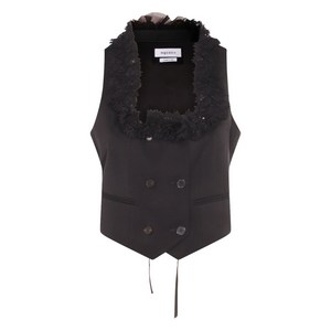 알렉산더맥퀸 레이스 트리밍 더블 브레스티드 베스트, 블랙계열, Italy 42(KR 66)