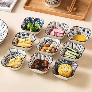 Jin Zhong Tai 세라믹 접시 세트 JD001, 패턴사쿠라+체크사쿠..., 9개