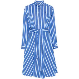 폴로랄프로렌 스트라이프 미디 드레스, 블루계열+화이트계열, US 2(KR 44)