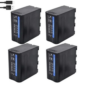 소니 호환 배터리 NP-F980 NP-F970 NP F960 F970 F550 F570 배터리 10000mAh, 1세트, 4pcs