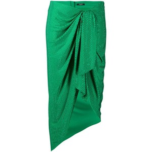 발망 발망 폴카 도트 주름 미디 스커트