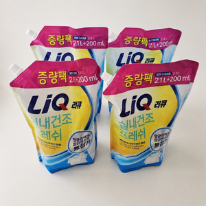 리큐 진한겔 꿉꿉한 냄새 원인물질 싹 일반드럼겸용 프레쉬 런드리향 액상세제 리필, 2.1L, 4개