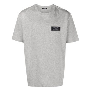 발망 로고 패치 멜란지 티셔츠