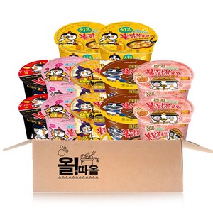 삼양 불닭큰컵 6종 12입 기획세트 (불닭2+치즈불닭2+까르보불닭2+로제불닭2+야키소바2+4가지치즈불닭2)