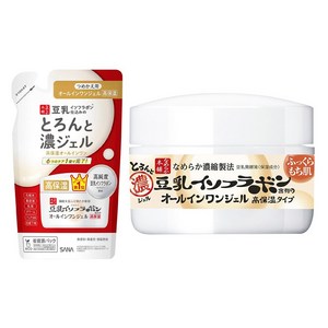 나메라카혼포 두유 이소플라본 함유 올인원 젤 고보습 타입 100g + 리필용 100g