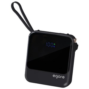 에고르 PD 22.5W 고속충전 일체형 보조배터리 10000mAh, 블랙