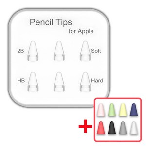 아이패드 애플펜슬 펜촉 1/2/3세대 프로 USB-C타입 호환 HB 2B 펜촉 세트 케이스나라