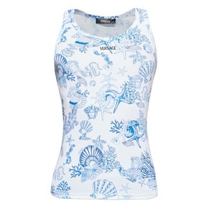 베르사체 씨 라이프 프린트 탱크 탑, 화이트계열+블루계열, Numeric 3