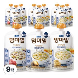 맘마밀 안심이유식 15개월 혼합 3종 3개씩 (총9개) 소불고기 가지진밥/ 닭백숙 찹쌀진밥/ 전복 모듬채소진밥