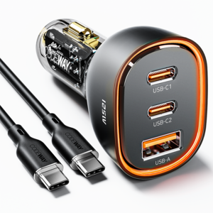 코드웨이 125w 3포트 2C+1A 차량용 시거잭 자동차 고속 충전기