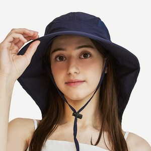 박스비 빅사이즈 대두 햇빛가리개 모자 물놀이 플랩캡 UPF 50, 네이비블루