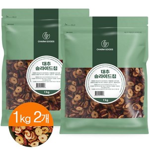 참굿즈 대추 슬라이드칩, 1kg, 2개