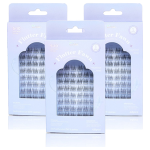 Char 핸드메이드 할로 피더 콜렉션 플루터 펀 인조 속눈썹, 블랙, 3개