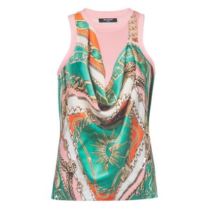 발망 풀라드 프린트 베스트, 그린계열+핑크계열, Standard XL(KR 77)