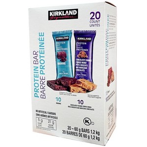 커클랜드시그니춰 프로틴 바 60g 초콜릿 브라우니 + 칩 쿠키 도우 프로틴바, 1.2kg, 1개