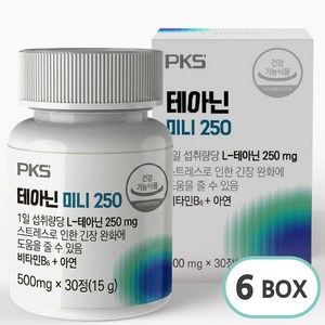 PKS 테아닌 미니 250 스트레스 케어, 30정, 6개