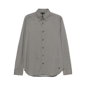 엠포리오아르마니 기하학 패턴 긴소매 셔츠, 블랙계열, Standard XXL(KR 46)