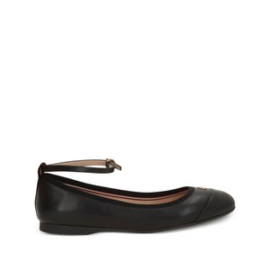 발리 앵클 스트랩 발레리나 플랫 슈즈, Europe 40(KR 270), 블랙계열