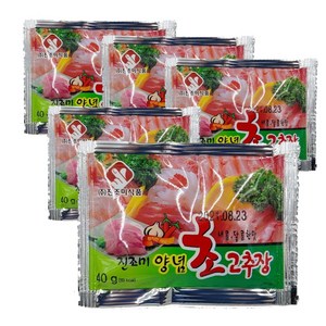 진조미 진 양념 초 고추장 40g x 5봉 캠핑 여행시 맛있는 간단 초장 명가의 맛을 내자!! 40g x 5봉, 5개