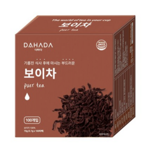 다하다 허브앤티 보이차, 0.7g, 100개입, 1개