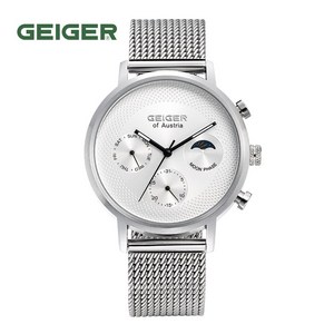 가이거[GEIGER] [백화점 정품] 가이거 GEIGER 남성 멀티문페이즈 메쉬시계 GE 1215(42mm) 3종 택 1