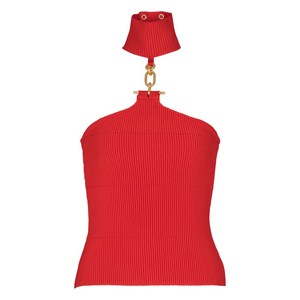 발망 장식 디테일 탑, 레드계열, France 36(KR 55)