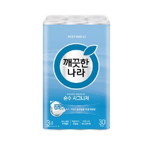 깨끗한나라 순수 시그니처 천연펄프 3겹 롤화장지