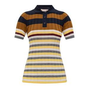 마르니 스트라이프 폴로 탑, 브라운계열, Italy 44(KR 66)