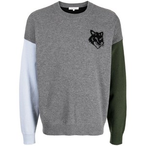 메종키츠네 인타르시아 니트 로고 울 스웨터