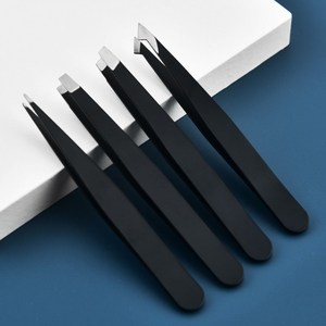 다용도 족집게 눈썹집게 핀셋 트위저 4종 택 1 (세트아님), 1개, 블랙(사선)