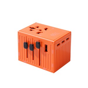 지클릭커 트래블 컨테이너 여행용 멀티 어댑터 PD65W 오렌지, 오렌지 PD65W, 1개