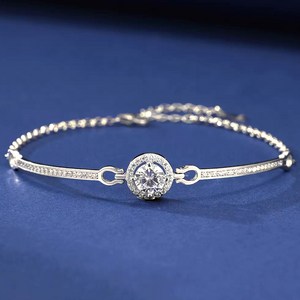 모이사나이트 1캐럿 S925 원형 모조 다이아몬드 팔찌 XDMSZ-007