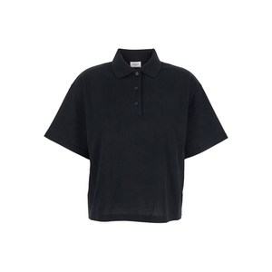 생로랑 클래식 칼라 로고 자수 폴로 셔츠, 블랙계열, Standard M(KR 66)