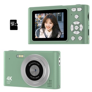 RUNHome 4800w 레트로 미니 디지털 카메라 여행용 인생+64G메모리카드